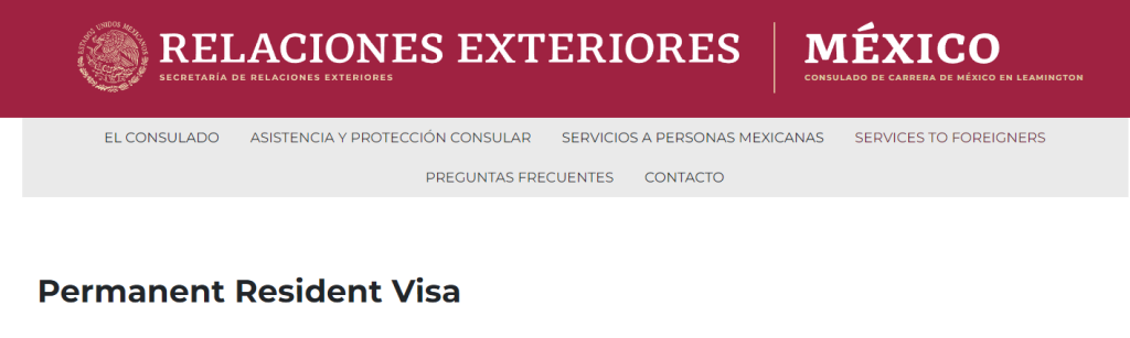 Mexico permanent visa information