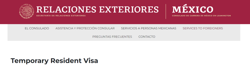 Mexico temporary visa information